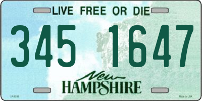 NH license plate 3451647