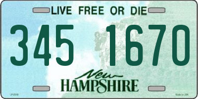 NH license plate 3451670