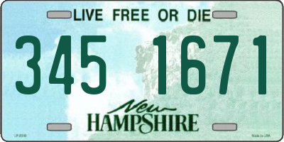 NH license plate 3451671