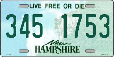 NH license plate 3451753