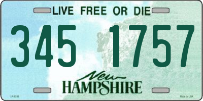 NH license plate 3451757