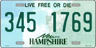 NH license plate 3451769