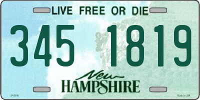 NH license plate 3451819