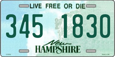 NH license plate 3451830