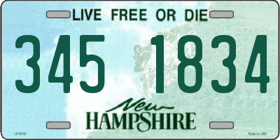 NH license plate 3451834