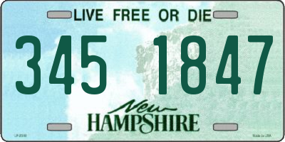 NH license plate 3451847