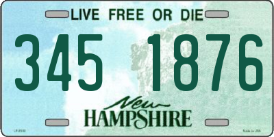 NH license plate 3451876