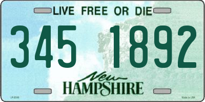 NH license plate 3451892