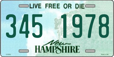 NH license plate 3451978