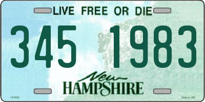 NH license plate 3451983
