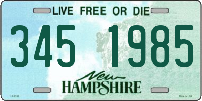 NH license plate 3451985