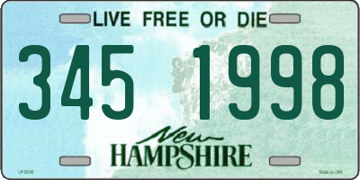 NH license plate 3451998