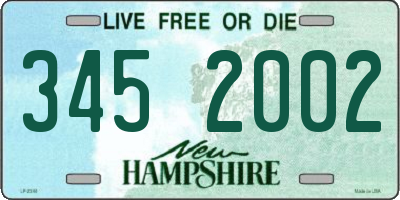 NH license plate 3452002