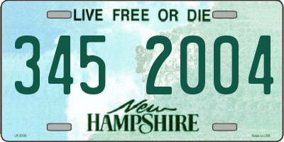 NH license plate 3452004