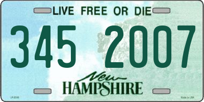 NH license plate 3452007