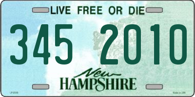 NH license plate 3452010