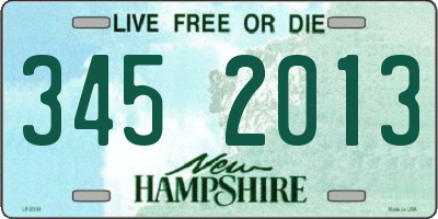 NH license plate 3452013