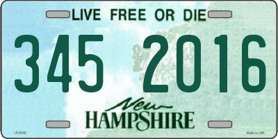 NH license plate 3452016