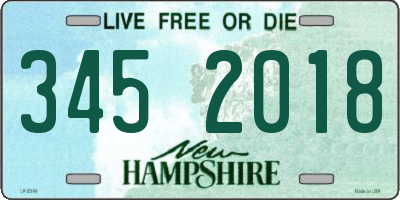 NH license plate 3452018