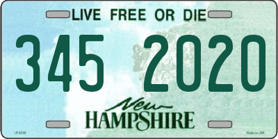 NH license plate 3452020