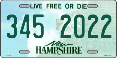 NH license plate 3452022