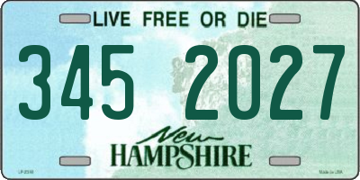 NH license plate 3452027