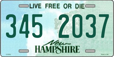 NH license plate 3452037