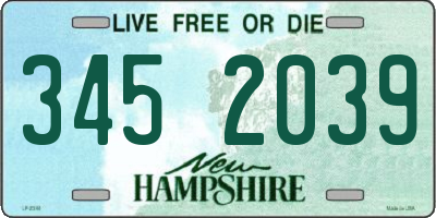 NH license plate 3452039
