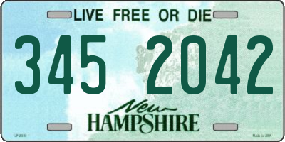 NH license plate 3452042