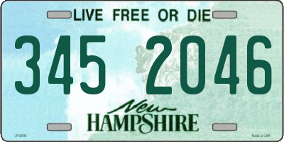 NH license plate 3452046