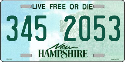 NH license plate 3452053