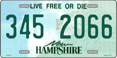 NH license plate 3452066