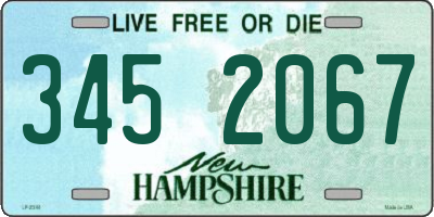 NH license plate 3452067