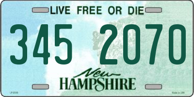NH license plate 3452070
