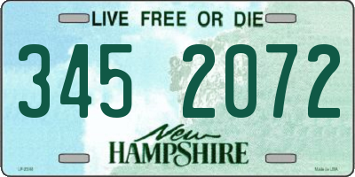 NH license plate 3452072