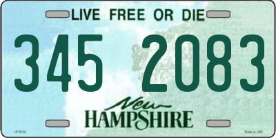 NH license plate 3452083