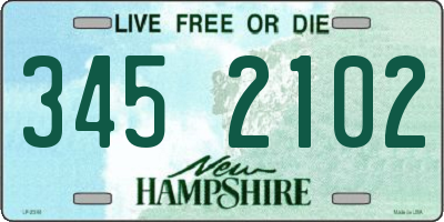 NH license plate 3452102