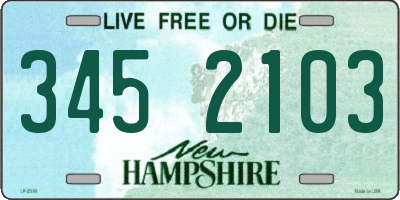 NH license plate 3452103