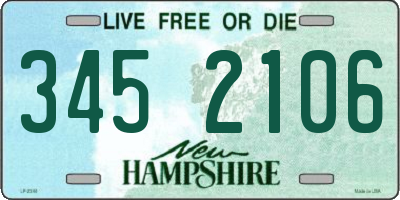 NH license plate 3452106