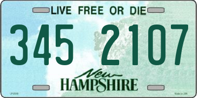 NH license plate 3452107