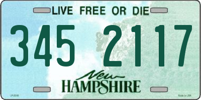 NH license plate 3452117