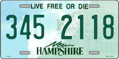 NH license plate 3452118