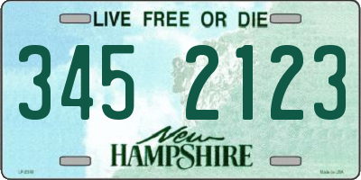 NH license plate 3452123