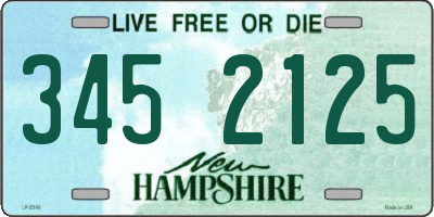 NH license plate 3452125