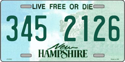 NH license plate 3452126
