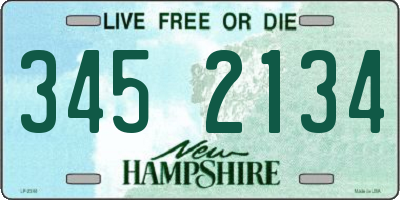 NH license plate 3452134