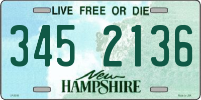 NH license plate 3452136