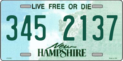 NH license plate 3452137