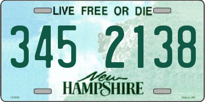 NH license plate 3452138