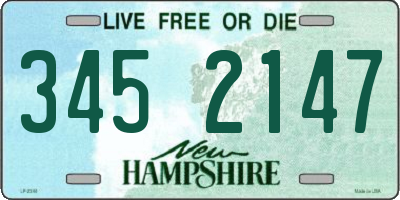 NH license plate 3452147